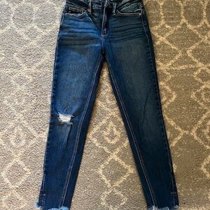 KanCan Dark Blue Distressed Ankle Jeans